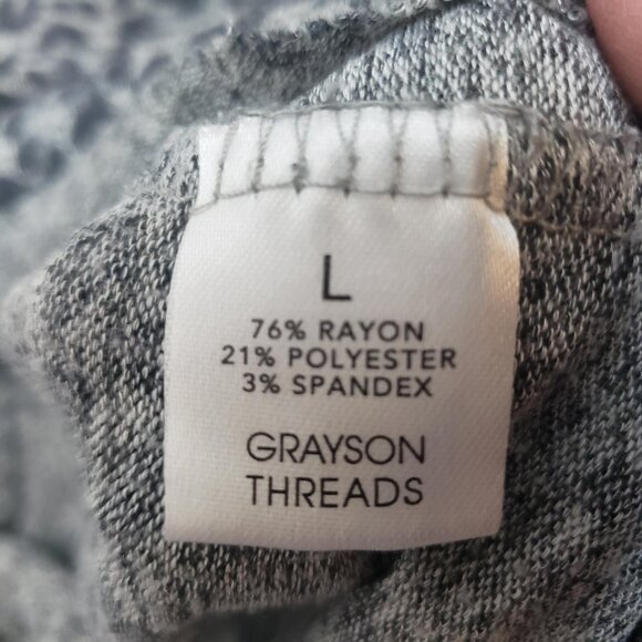 Grayson Threads Womens Gray Black Leopard Cheetah Long Sleeve Tunic Large L /B13 - Picture 7 of 7